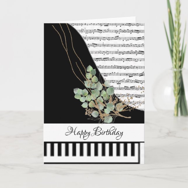 Cartão de piano personalizável (Frente)