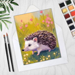 Cartão de Pintura de Animal de Campo Floral de Our