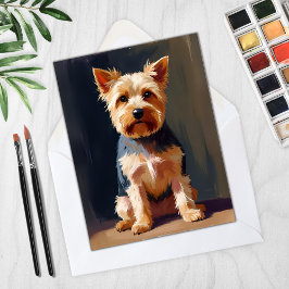Cartão de pintura de animal de estimação cão Yorks