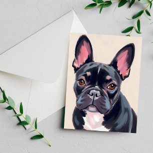 Cartão de pintura de cachorro Bulldog Francês