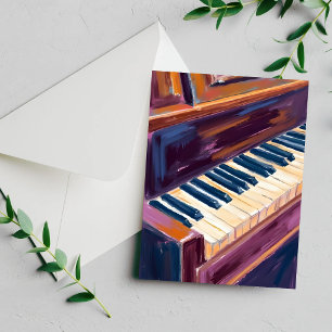 Cartão de Pintura de Teclas de Piano Pianista