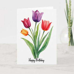 Cartão de Pintura Floral Alegre