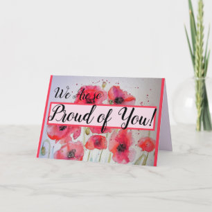 Cartão de pintura floral Papoula Vermelha Nós Temo