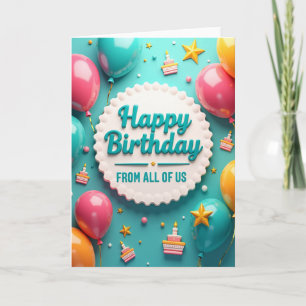 Cartão de Placa Turquesa de Aniversário Alegre