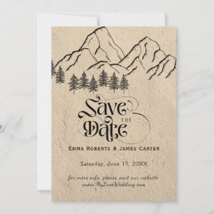 Cartão de Plaid Wilderness Save the Date