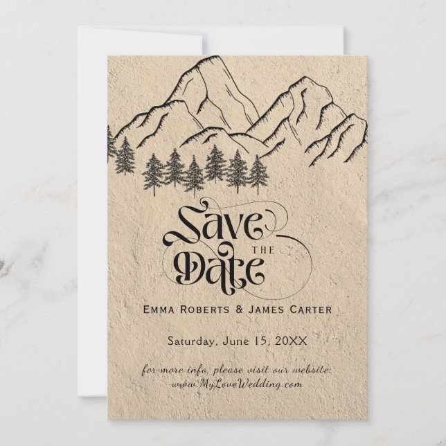Cartão de Plaid Wilderness Save the Date (Frente)