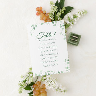Cartão de Plano de Assentos de Casamento com Eucal