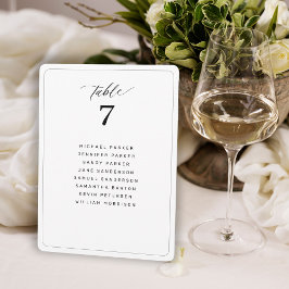 Cartão de plano de assentos de mesa de casamento m
