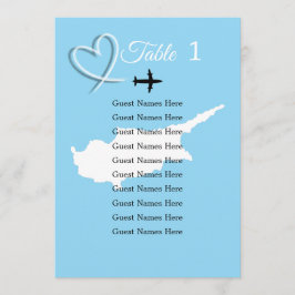 Cartão de Plano de Mesa do Mapa para Casamento de