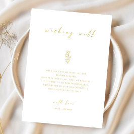 Cartão de Poço de Desejos de Casamento Minimalista