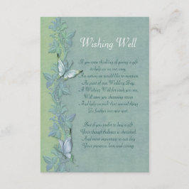 Cartão de Poço de Desejos Florais Voo de Borboleta