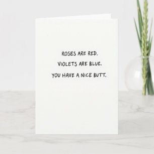 Cartão de Poema de Amor Engraçado para o Bumbum