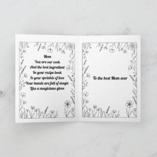 Cartão de poema personalizado do Dia das Mães.
