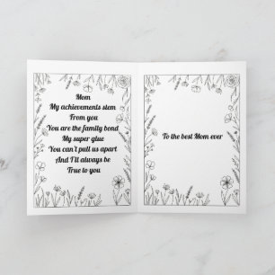 Cartão de Poema Personalizado para o Dia das Mães
