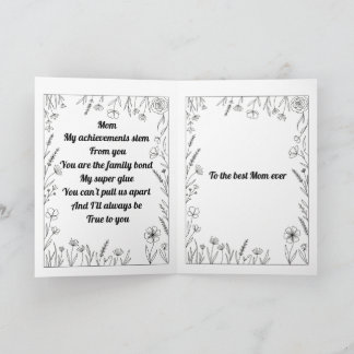 Cartão de Poema Personalizado para o Dia das Mães