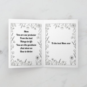 Cartão de poema personalizado para o Dia das Mães.