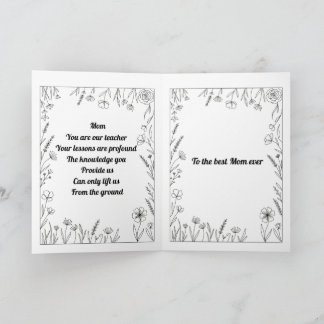 Cartão de poema personalizado para o Dia das Mães.