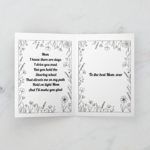 Cartão de Poema Personalizado para o Dia das Mães