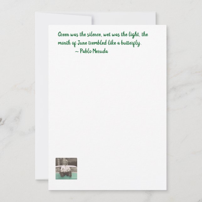 Cartão de poesia da floresta tropical (Verso)