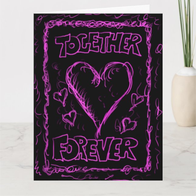 Cartão De Poesia "Você É O Único", Rosa Jumbo Neon (Frente)