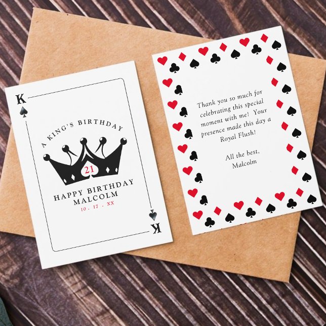 Cartão de Poker do Rei dos Espadas Casino (21st Birthday King of Spades Casino Poker Card
)