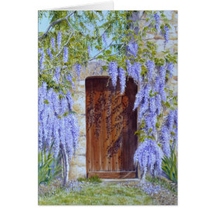 cartão de porta de wisteria