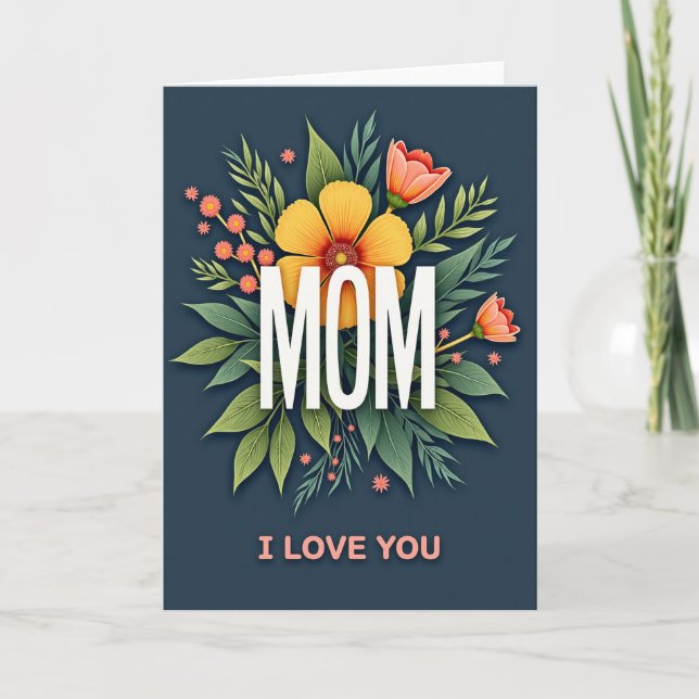 Cartão de Porta-Flores para Mãe Querida (Frente)