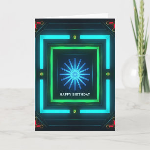 Cartão de Portal de Aniversário Radiante