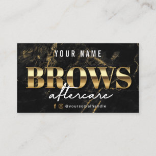 Cartão de Pós-Cuidados Dourado Marble Luxury Brows