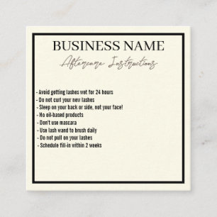 Cartão de Pós-Cuidados Minimalista Moderno