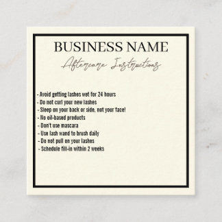 Cartão de Pós-Cuidados Minimalista Moderno