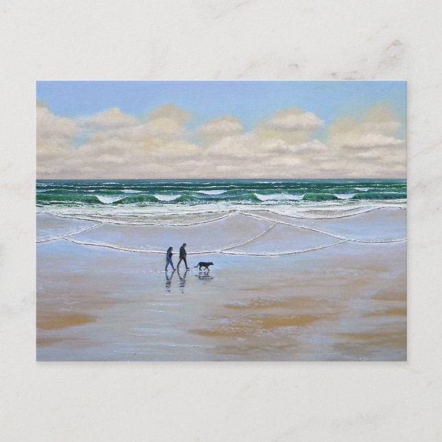 Cartão de posto ~ Beach Dog Walk (Frente)