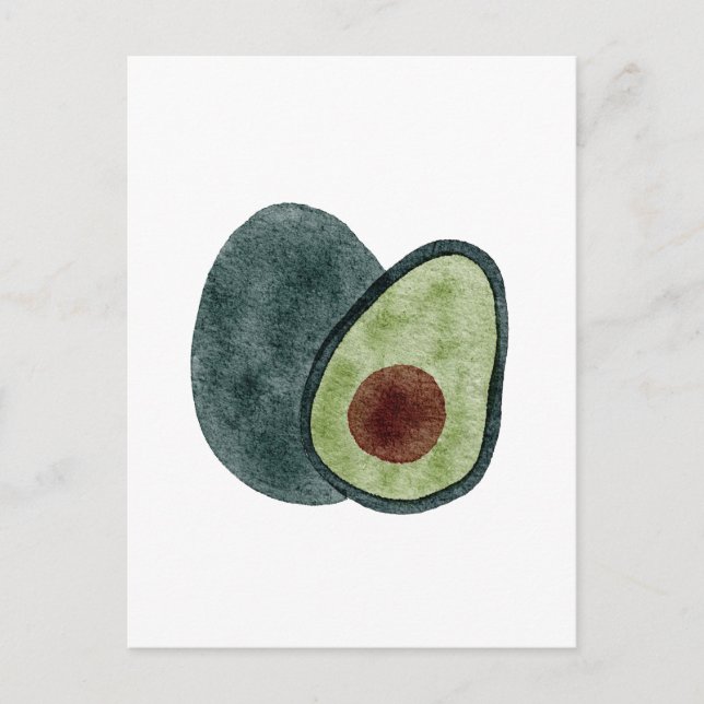 Cartão de Posto Boho Watercolor Avocado (Frente)