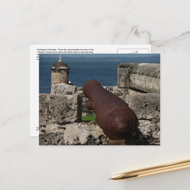 Cartão de Posto Cartagena Colombia (Frente/Verso In Situ)