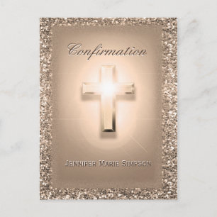 Cartão de Posto cruzado Rosa de confirmação