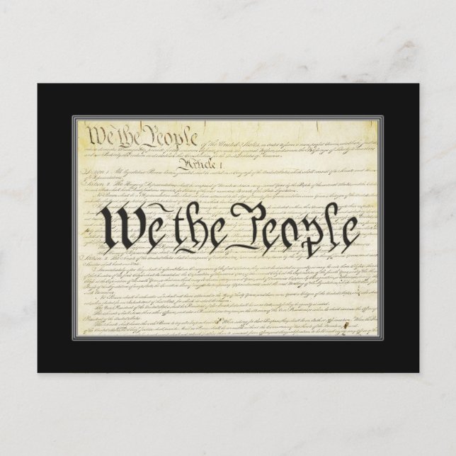 Cartão de Posto da Constituição dos EUA (Frente)