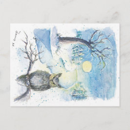 Cartão de posto da época das corujas de inverno