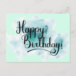 Cartão de Posto de Aniversário Feliz Verde