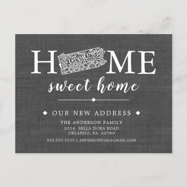 Cartão de Posto de Anúncio de Movimentação do Esta (Frente)