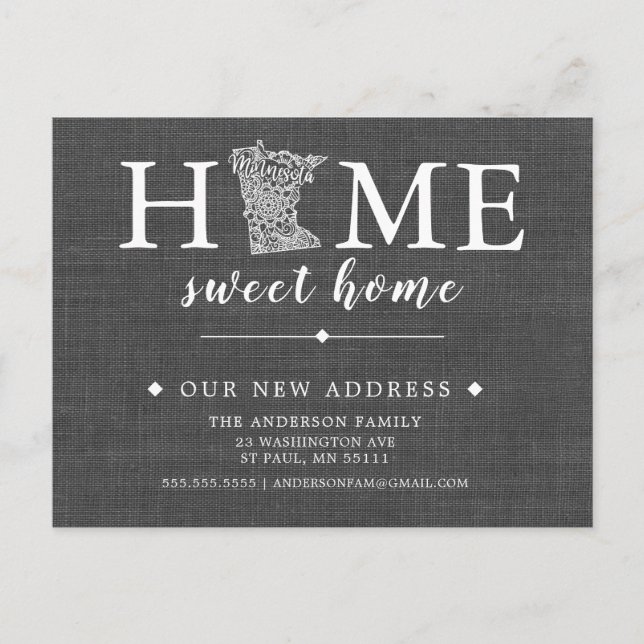 Cartão de Posto de Anúncio Móvel de Estado MINNESO (Frente)