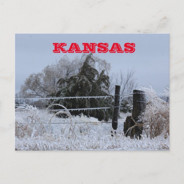 Cartão de Posto de cerca de Kansas Icy (Frente)