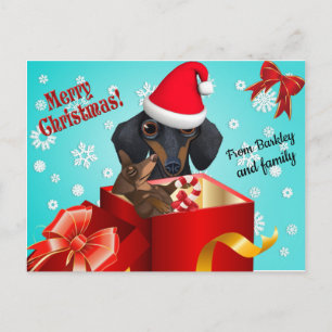 Cartão de Posto de Natal Dachshund