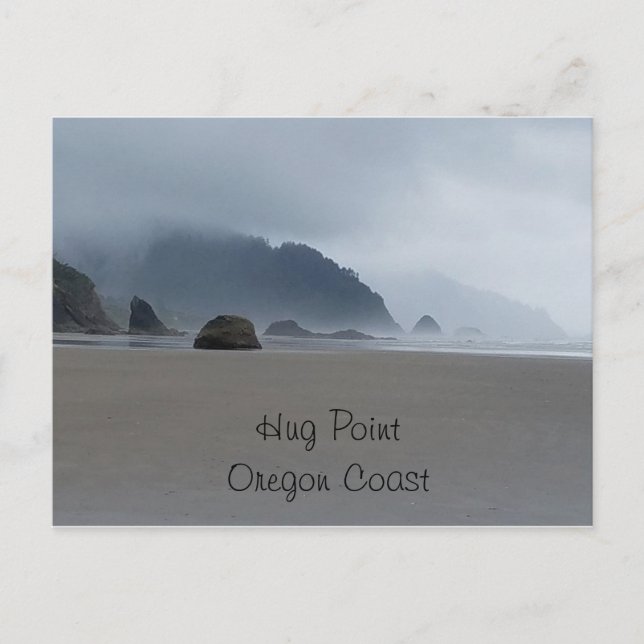 Cartão de Posto de Praia Costeira do Oregon Hug Po (Frente)