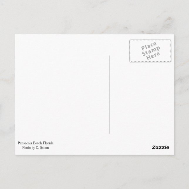 Cartão de Posto de Praia Pensacola (Verso)