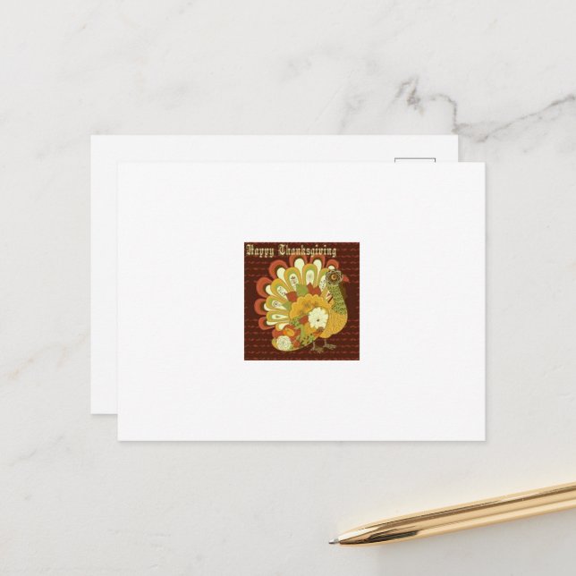 Cartão de Posto de Saudação de Ação de Graças (Frente/Verso In Situ)
