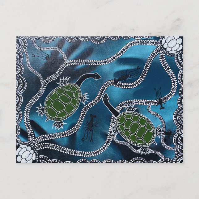 Cartão de posto de tartaruga aborígene australiano (Frente)