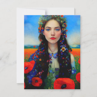 Cartão de posto em pé com a Ucrânia