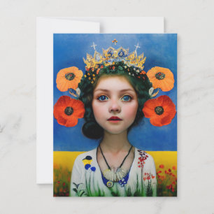 Cartão de posto em pé com a Ucrânia