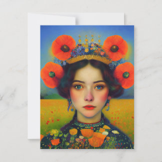 Cartão de posto em pé com a Ucrânia