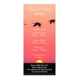 Cartão de Prateleira da Igreja Sunset Birds, Junte